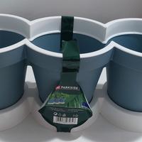 Portafiori tripli grigio azzurri