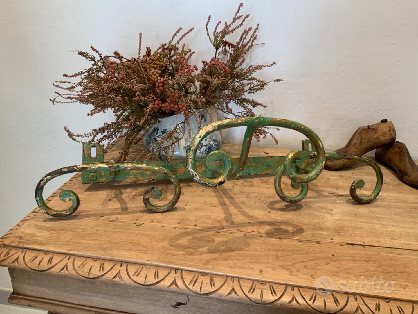 Appendiabiti A Piantana In Ferro Battuto A 6 Posti Inserti In Ottone - Foto 9