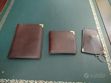 Set portadocumenti, portafoglio portachiavi pelle