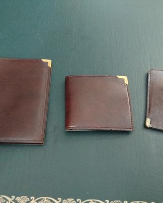 Set portadocumenti, portafoglio portachiavi pelle