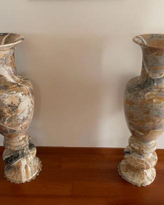 Coppia Anfore Decorative di Marmo