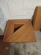 Tavolino quadrato in legno – design geometrico