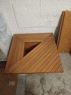 Tavolino quadrato in legno – design geometrico