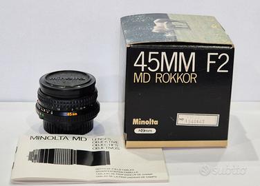 Minolta MD Rokkor 45mm f2 Pancake Lens
