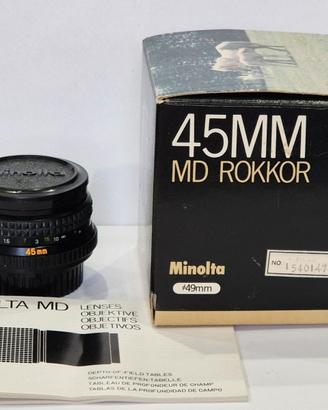 Minolta MD Rokkor 45mm f2 Pancake Lens