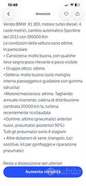 Auto bmw x1 perfetta