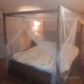 letto matrimoniale polinesiano in bamboo