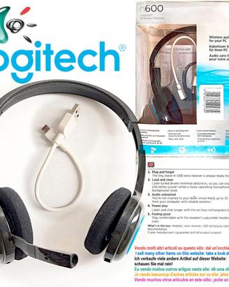 Cuffie Logitech H600 Wireless Headset, con scatola