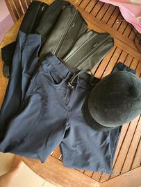 Cap equitazione, ghette e pantaloni