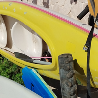 Canoa biposto in vetroresina più carrelino