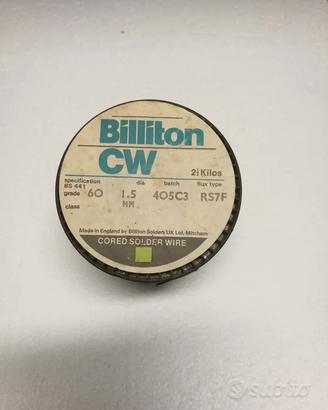 STAGNO PER SALDARE IN BOBINA MARCA BILLITON CW