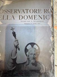 Osservatore romano, anni 1937, 1938, 1939