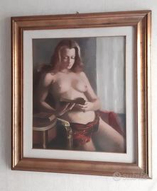 Quadro ad olio su tela "Nudo di donna"