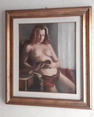 Quadro ad olio su tela "Nudo di donna"
