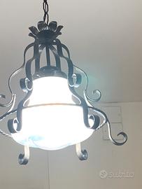 Lampadario ferro battuto