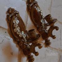 2 appliques candelabri da parete in ceramica LEONI