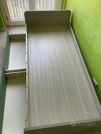 Letto singolo con cassetti