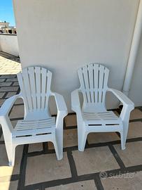 Coppia di sedie da esterno stile Adirondack -Nuove