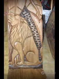 2 sedie tipo sdraio africane  in legno