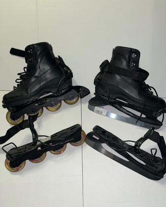 Rollerblade in linea e ghiaccio