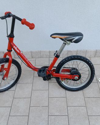 Bici con ruote da 14 + rotelle pronto all' uso