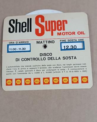 VECCHIO DISCO ORARIO OMAGGIO SHELL CARBURANTI