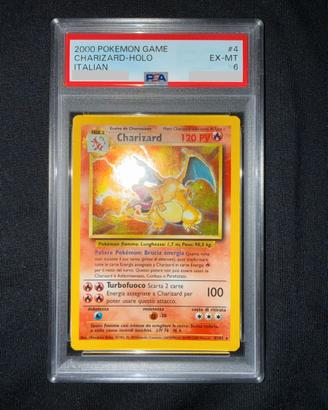 Charizard 4 set base holo PSA 6 ita ex-mt