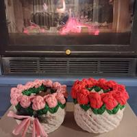 Piccoli cestini in fettuccia di cotone