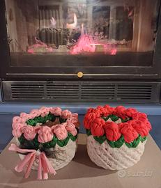 Piccoli cestini in fettuccia di cotone