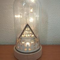 campana di vetro decorativa  con lucine 