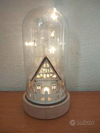 campana di vetro decorativa  con lucine 