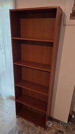Libreria scaffale in legno scuro a  5 ripiani