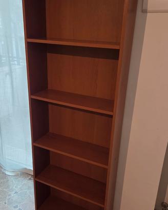 Libreria scaffale in legno scuro a  5 ripiani