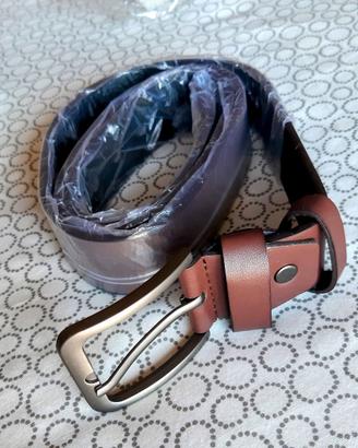 Cintura da Uomo *NUOVA color Caffè, pelle PU 124cm