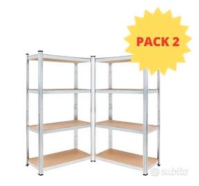 2 Scaffali a 4 Ripiani in Metallo nuovi