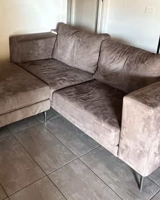 Divano 3 posti con pouf/chaise longue