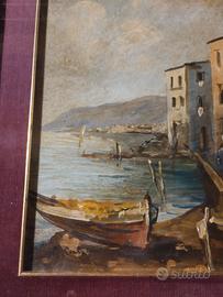 Paesaggio Marino - Olio su Cartoncino - Anonimo