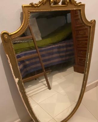 Specchio antico legno color oro