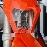 Mascherina portafaro KTM  EXC nuova bianca/arancio