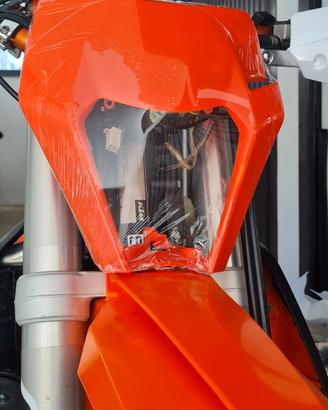 Mascherina portafaro KTM  EXC nuova bianca/arancio