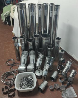 Set canne fumarie acciaio inox doppia e singola