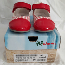 Naturino taglia 23 scarpe bambina rosso-bianco