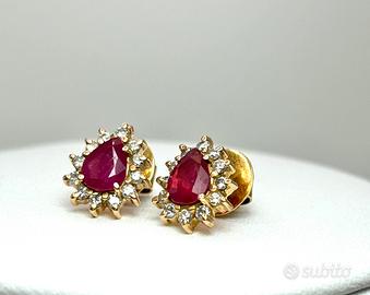Orecchini Rubellite e diamanti