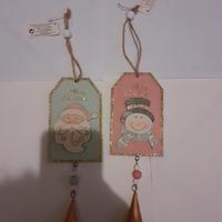 Decorazioni natalizie in legno con campanelline 