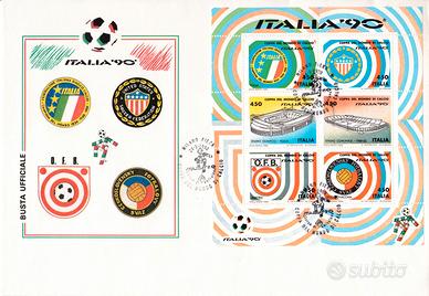 ITALIA '90 I 6 FOGLIETTI SU BUSTE FDC