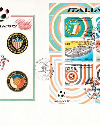 ITALIA '90 I 6 FOGLIETTI SU BUSTE FDC