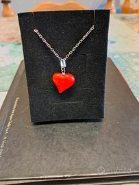 Cuore Rosso San Valentino in Vetro Di Murano 