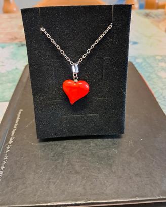 Cuore Rosso San Valentino in Vetro Di Murano 