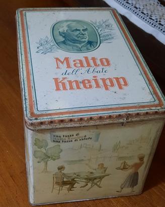 Scatola in latta antica Malto Kneipp