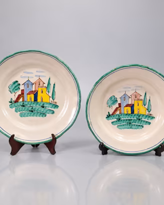 Coppia Piatti Ceramica Vietri C.A.S. Dipinti a Man